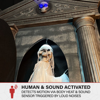 6.7-Ft. Motion-Triggered Mausoleum Halloween Animatronic by Tekky
