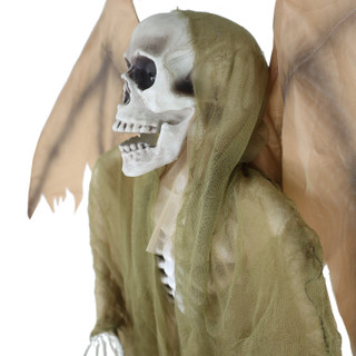 5.5-Ft. Animatronic Reaper with Wings with Lights and Sound, Indoor/Covered Outdoor Halloween Decoration