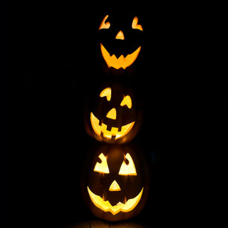 3-Ft. Jack-o-Lantern Stack Statue with LED Lights