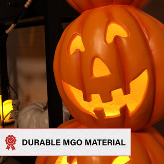 3-Ft. Jack-o-Lantern Stack Statue with LED Lights