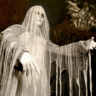 2.6-Ft. Rising Ghost Woman by Tekky, Premium Halloween Animatronic