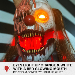 6.9-Ft. Motion-Activated I Scream Clown Halloween Animatronic by Tekky