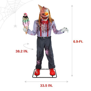 6.9-Ft. Motion-Activated I Scream Clown Halloween Animatronic by Tekky