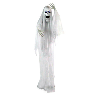 6-Ft. Animatronic Ghost with Lights and Sound, Indoor or Covered Outdoor Halloween Decoration