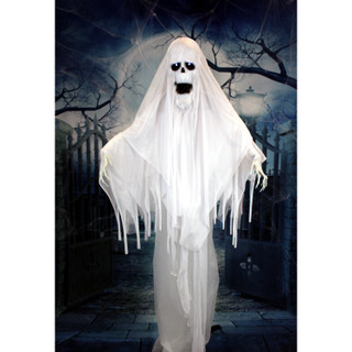 6-Ft. Animatronic Ghost with Lights and Sound, Indoor or Covered Outdoor Halloween Decoration