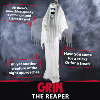 6-Ft. Animatronic Ghost with Lights and Sound, Indoor or Covered Outdoor Halloween Decoration