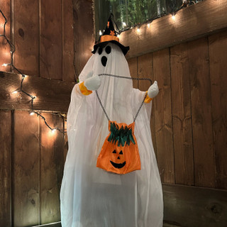 2.3-Ft. Animatronic Ghost with Lights and Music, Indoor or Covered Outdoor Halloween Decoration