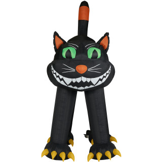 Haunted Hill Farm 10-Ft Halloween Inflatable Green Eyes Black Cat with Lights