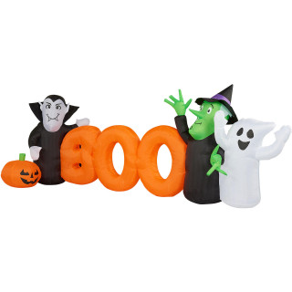 Haunted Hill Farm 10-Ft Halloween Inflatable Boo Sign with Lights