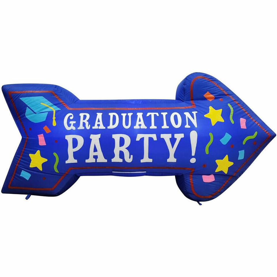 8Ft. Wide Graduation Party Arrow, Outdoor Blow Up Inflatable with Lights