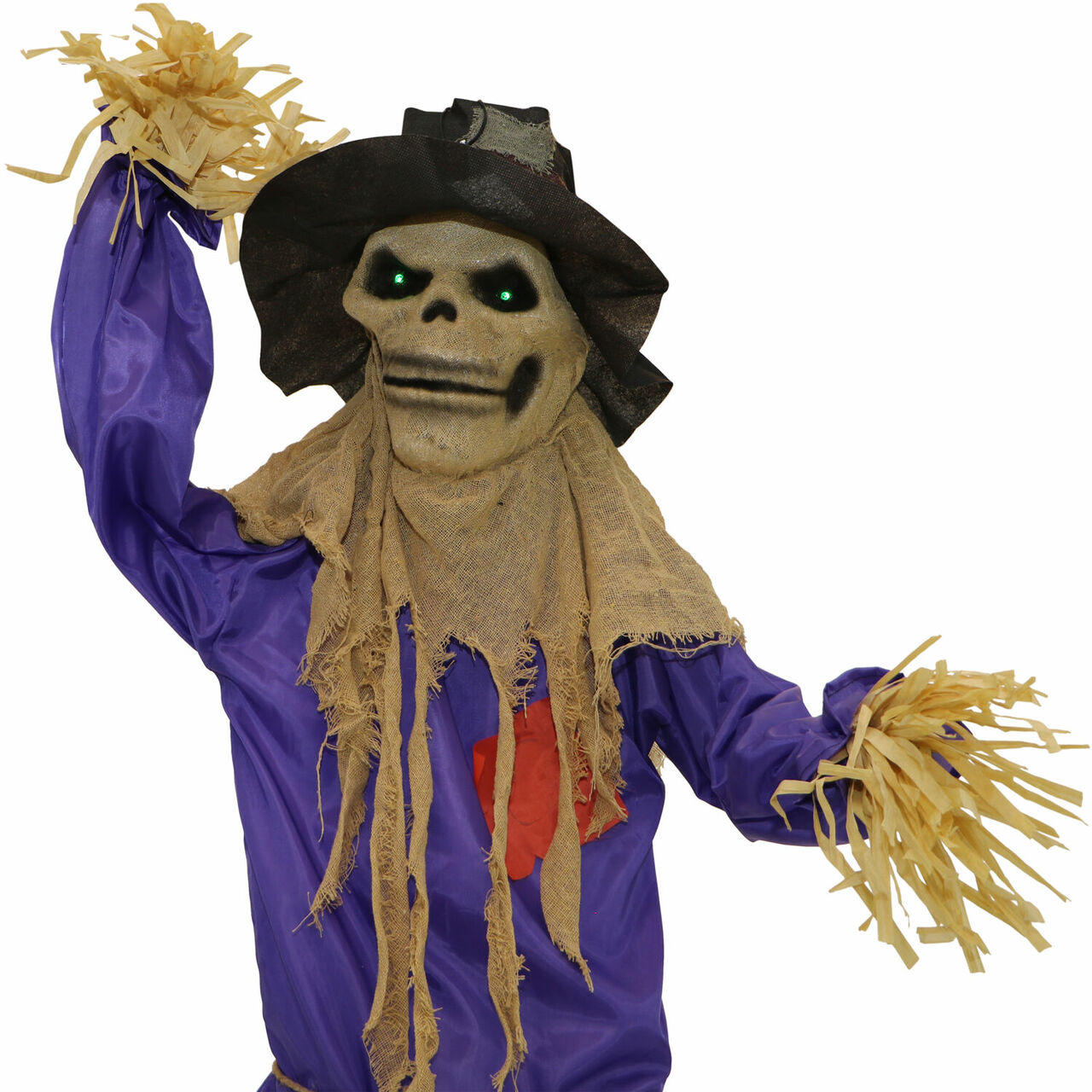Vtg Faux Straw Wall Hanging Scarecrow W/ Googly Eyes, Fall/Halloween Decor