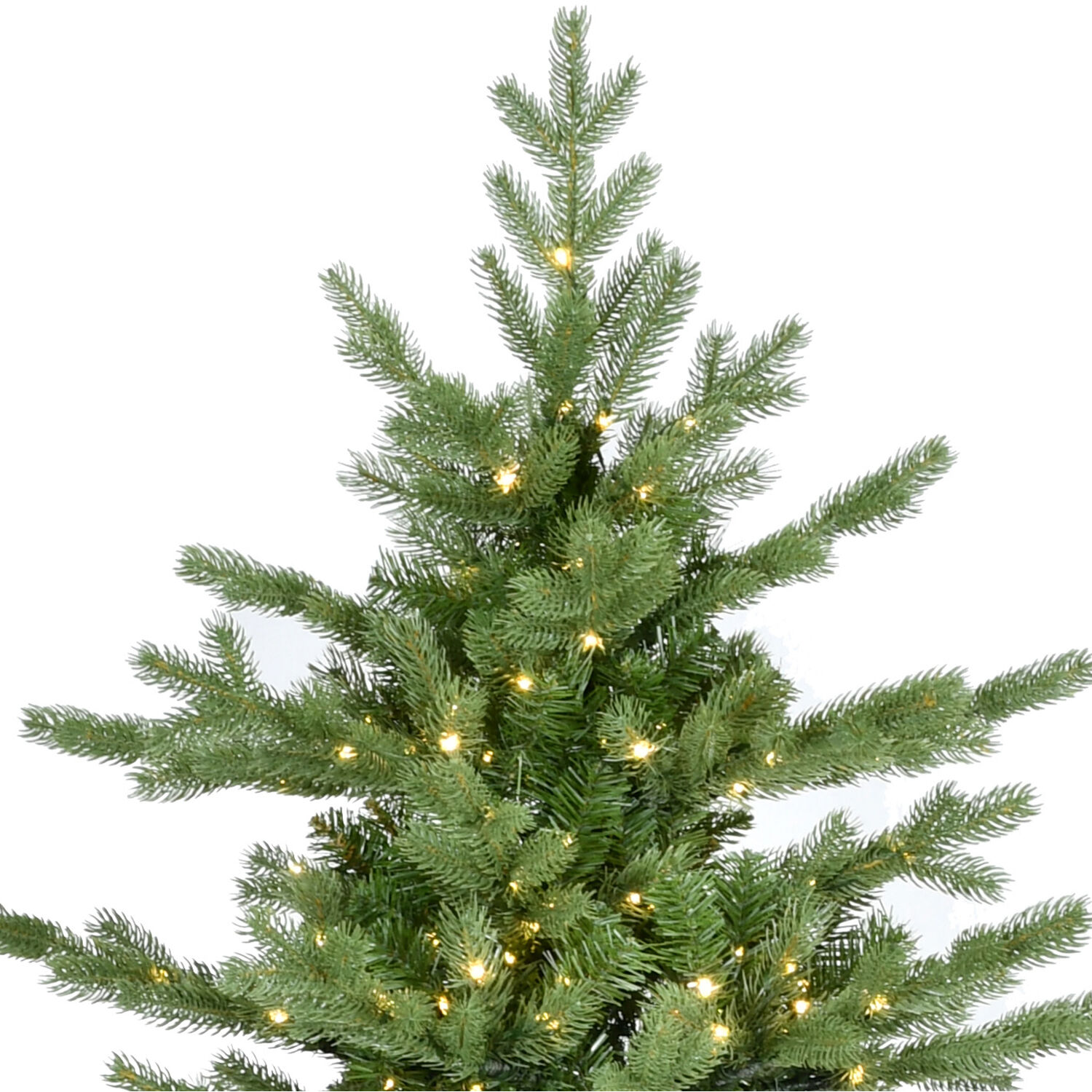 Traditional Prelit Artificial Christmas Tree with Warm Lights and Metal Stand, Wide Realistic Tree The Holiday Aisle Size: 6.5' H