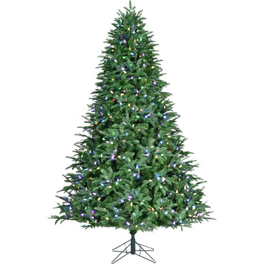 Fraser Hill Farm 7.5-ft. Jingle Pine Artificial Christmas Tree with Multicolor LED Lights and Remote Control