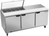 SPE72HC-10-CL | 72" Sandwich Prep Table Three Door with Clear Lid