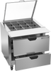 SPED32HC-12M-2-CL | 32" Sandwich Prep Table Two Drawers Mega Top with Clear Lid