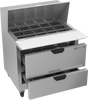 SPED36HC-15M-2 | 36" Sandwich Prep Table Two Drawers Mega Top