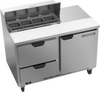 SPED48HC-08-2 | 48" Sandwich Prep Table Two Drawers One Door Standard Top