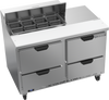SPED48HC-08-4 | 48" Sandwich Prep Table Four Drawers Standard