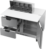 SPED48HC-08C-2 | 48" Sandwich Prep Table Two Drawers One Door with 17" Cutting Board