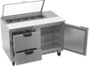 SPED48HC-10-2-CL | 48" Sandwich Prep Table Two Drawers One Door with Clear Lid