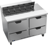 SPED48HC-10-4 | 48" Sandwich Prep Table Four Drawers Standard Top