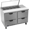 SPED48HC-10-4-CL | 48" Sandwich Prep Table Four Drawers with Clear Lid