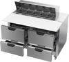 SPED48HC-10C-4 | 48" Sandwich Prep Table Four Drawers with 17" Cutting Board