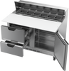 SPED48HC-12C-2 | 48" Sandwich Prep Table Two Drawers One Door with 17" Cutting Board