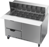 SPED48HC-18M-2 | 48" Sandwich Prep Table Two Drawers One Door Mega Top
