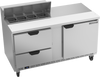 SPED60HC-08-2 | 60" Sandwich Prep Table Two Drawers One Door Standard Top