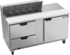 SPED60HC-10-2 | 60" Sandwich Prep Table Two Drawers One Door Standard Top