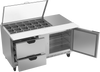 SPED60HC-18M-2-CL | 60" Sandwich Prep Table Two Drawers One Door Mega Top with Clear Lid