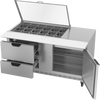 SPED60HC-18M-2-CL | 60" Sandwich Prep Table Two Drawers One Door Mega Top with Clear Lid