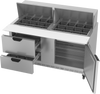 SPED60HC-24M-2 | 60" Sandwich Prep Table Two Drawers One Door Mega Top