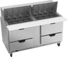 SPED60HC-24M-4 | 60" Sandwich Prep Table Four Drawers Mega Top