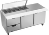 SPED72HC-12-2-CL | 72" Sandwich Prep Table Two Drawers Two Doors with Clear Lid