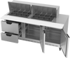 SPED72HC-24M-2 | 72" Sandwich Prep Table Two Drawers Two Doors Mega Top