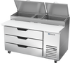 DPD60HC-3 | 60" Three Drawer Pizza Prep Table