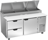 DPD67HC-2 | 67" Two Drawer One Door Pizza Prep Table
