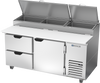DPD67HC-2 | 67" Two Drawer One Door Pizza Prep Table