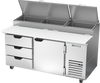 DPD67HC-3 | 67" Three Drawer One Door Pizza Prep Table