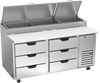 DPD67HC-6 | 67" Six Drawer Pizza Prep Table