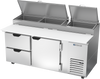 DPD72HC-2 | 72" Two Drawer One Door Pizza Prep Table