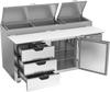 DPD72HC-3 | 72" Three Drawer One Door Pizza Prep Table