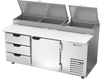 DPD72HC-3 | 72" Three Drawer One Door Pizza Prep Table