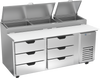 DPD72HC-6 | 72" Six Drawer Pizza Prep Table