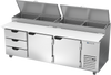 DPD93HC-3 | 93" Three Drawer Two Door Pizza Prep Table