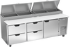 DPD93HC-4 | 93" Four Drawer One Door Pizza Prep Table