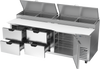 DPD93HC-4 | 93" Four Drawer One Door Pizza Prep Table
