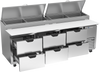 DPD93HC-6 | 93" Six Drawer Pizza Prep Table